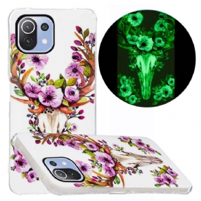 Mobilcover Xiaomi Mi 11 Lite 5G NE / Mi 11 Lite 4G / 5G Fluorescerende Blomsterelg