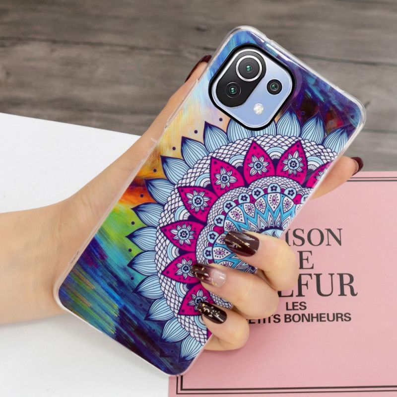 Mobilcover Xiaomi Mi 11 Lite 5G NE / Mi 11 Lite 4G / 5G Fluorescerende Farverig Mandala