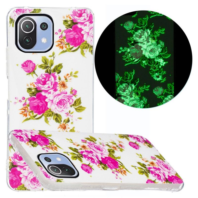 Mobilcover Xiaomi Mi 11 Lite 5G NE / Mi 11 Lite 4G / 5G Neon Frihedsblomster