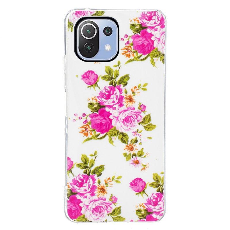 Mobilcover Xiaomi Mi 11 Lite 5G NE / Mi 11 Lite 4G / 5G Neon Frihedsblomster