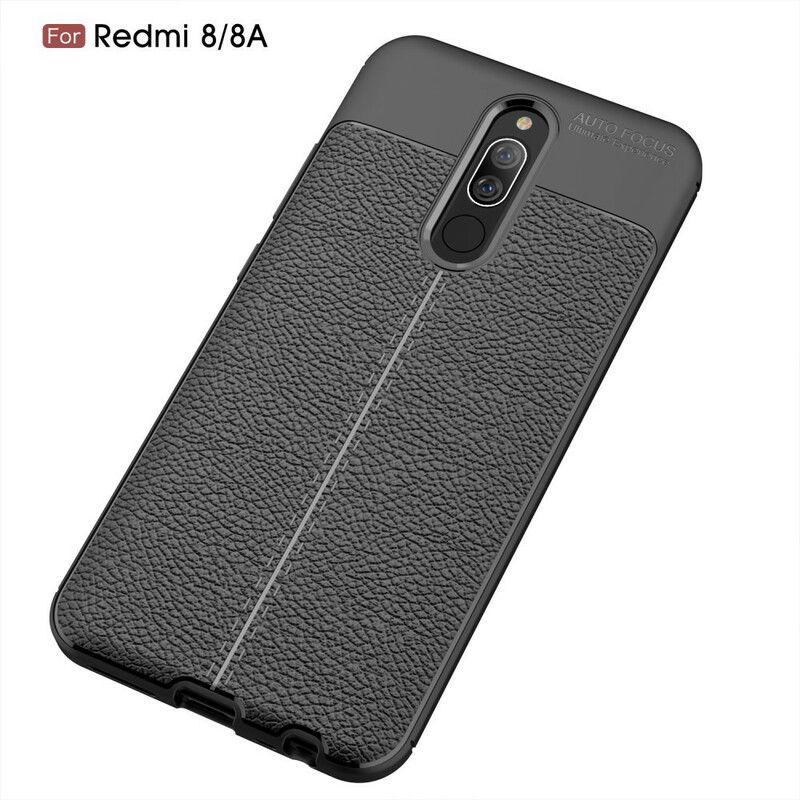 Cover Xiaomi Redmi 8A Dobbelt Linje Litchi Lædereffekt