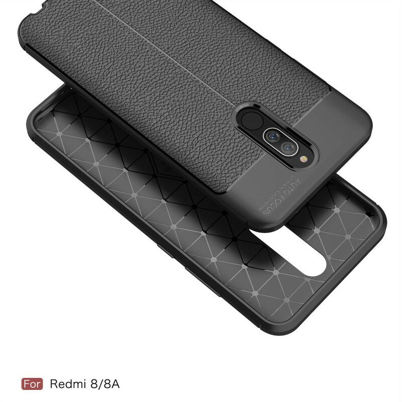 Cover Xiaomi Redmi 8A Dobbelt Linje Litchi Lædereffekt