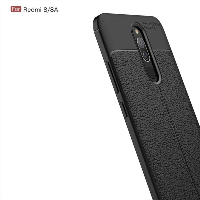 Cover Xiaomi Redmi 8A Dobbelt Linje Litchi Lædereffekt