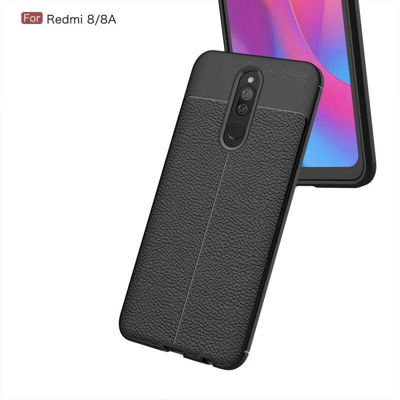 Cover Xiaomi Redmi 8A Dobbelt Linje Litchi Lædereffekt