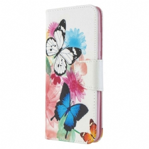 Flip Cover Xiaomi Redmi 8A Malede Sommerfugle Og Blomster