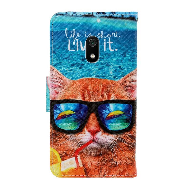 Flip Cover Xiaomi Redmi 8A Med Snor Cat Live It Strappy