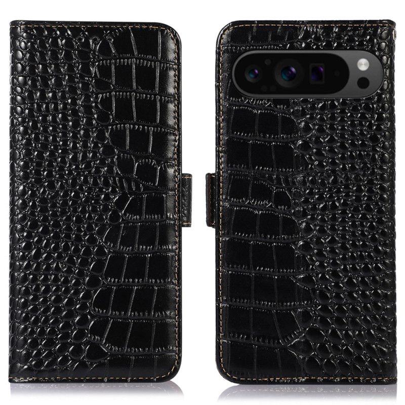 Flip Cover Google Pixel 9 Pro Xl Crocodile Style Læder