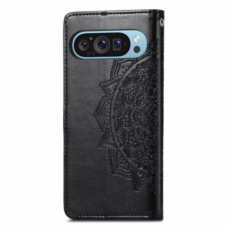 Læder Cover Google Pixel 9 Pro Xl Barok Mandala Med Rem