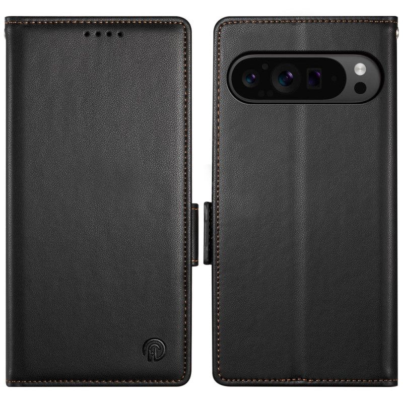 Læder Cover Google Pixel 9 Pro Xl Telefon Etui Dobbeltlås I Imiteret Læder