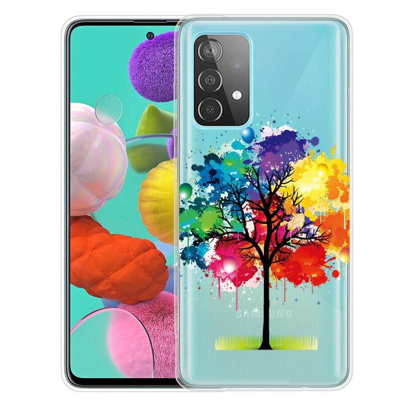 Cover Samsung Galaxy A72 4G / 5G Akvareltræ Transparent