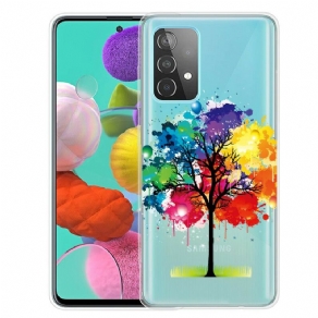 Cover Samsung Galaxy A72 4G / 5G Akvareltræ Transparent