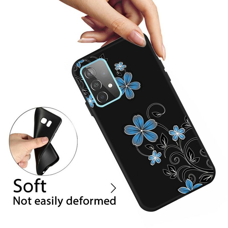 Cover Samsung Galaxy A72 4G / 5G Blå Blomster