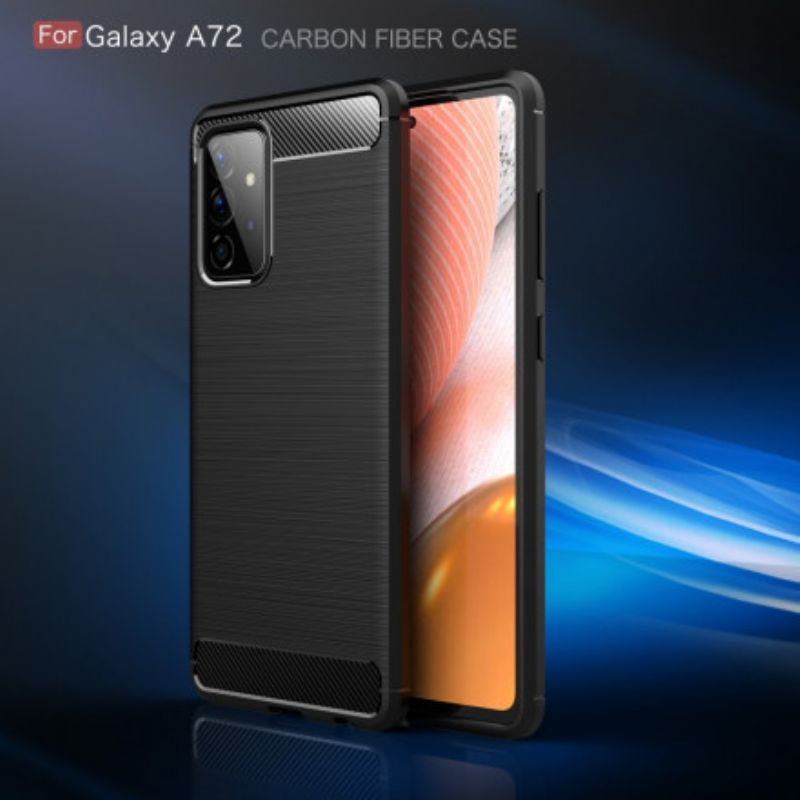 Cover Samsung Galaxy A72 4G / 5G Børstet Kulfiber