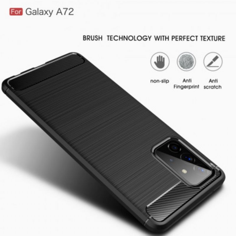 Cover Samsung Galaxy A72 4G / 5G Børstet Kulfiber