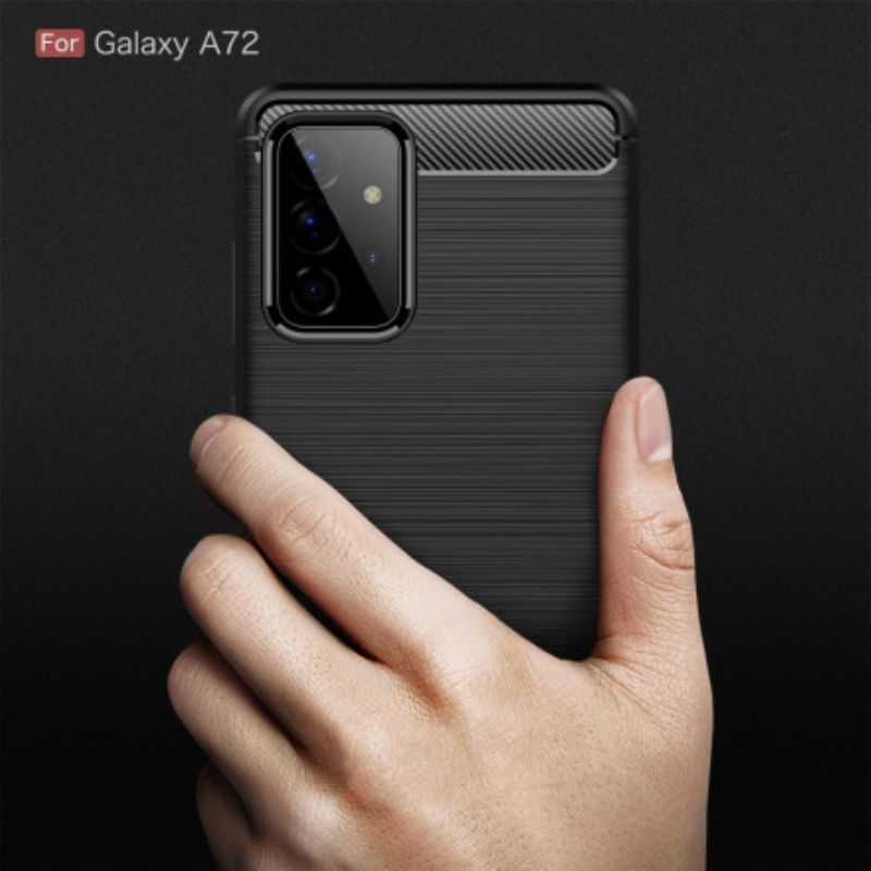 Cover Samsung Galaxy A72 4G / 5G Børstet Kulfiber