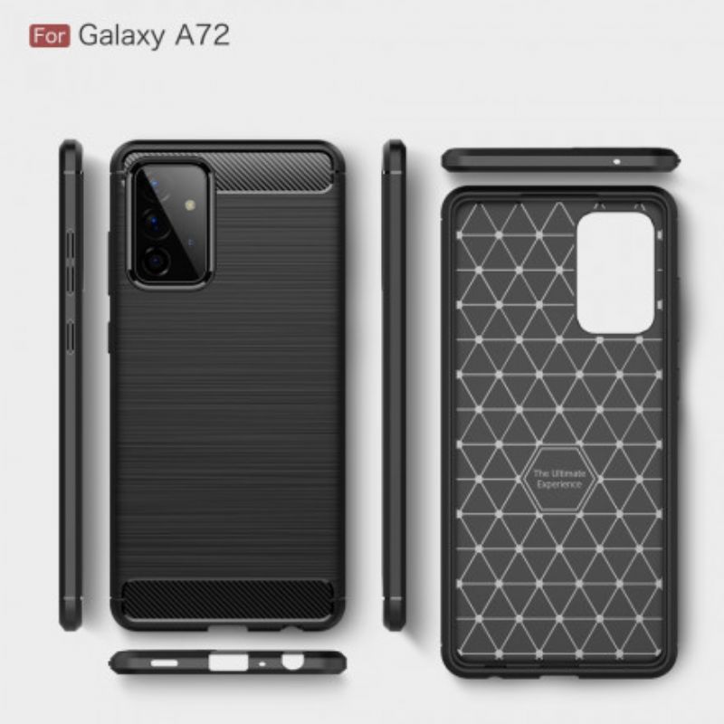 Cover Samsung Galaxy A72 4G / 5G Børstet Kulfiber