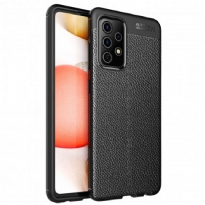 Cover Samsung Galaxy A72 4G / 5G Dobbelt Linje Litchi Lædereffekt