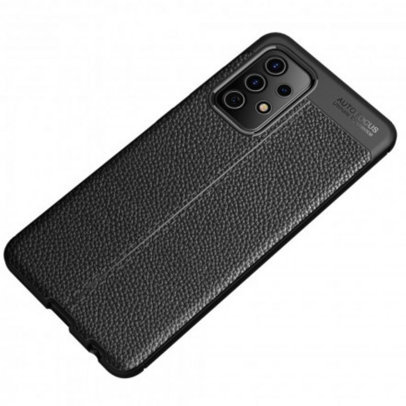 Cover Samsung Galaxy A72 4G / 5G Dobbelt Linje Litchi Lædereffekt