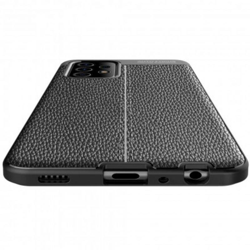 Cover Samsung Galaxy A72 4G / 5G Dobbelt Linje Litchi Lædereffekt