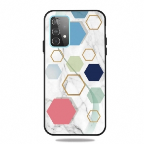 Cover Samsung Galaxy A72 4G / 5G Farvet Geometri Marmor