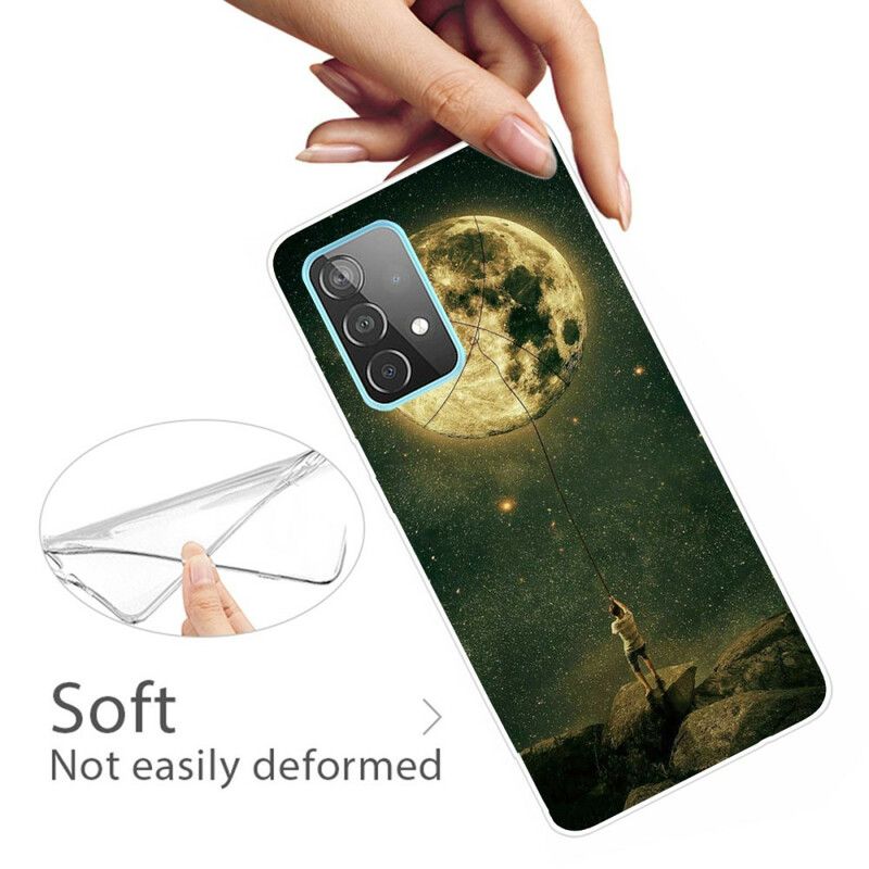 Cover Samsung Galaxy A72 4G / 5G Fleksibel Månemand