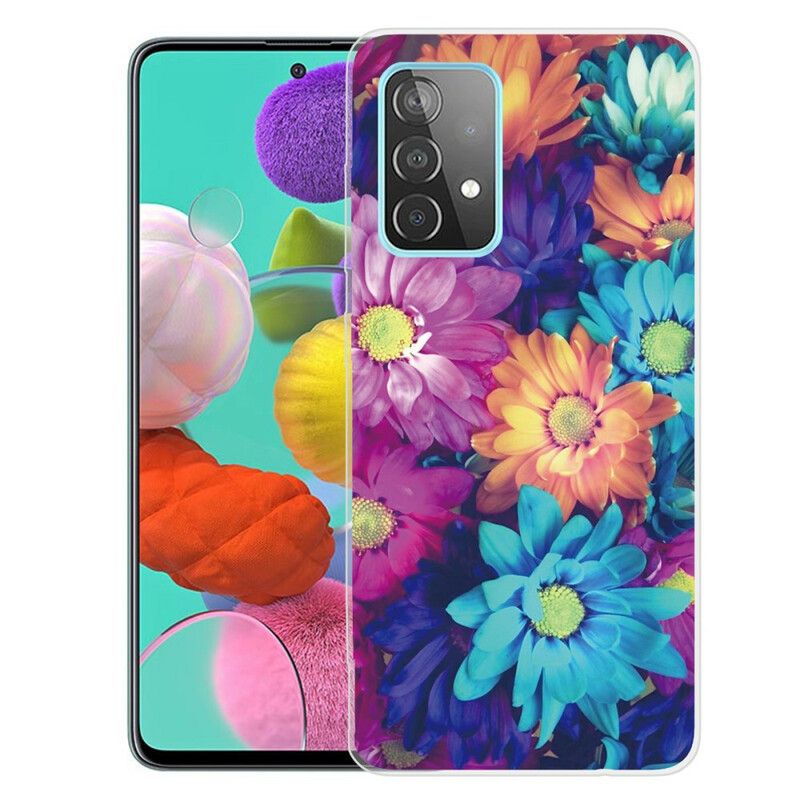 Cover Samsung Galaxy A72 4G / 5G Fleksible Blomster