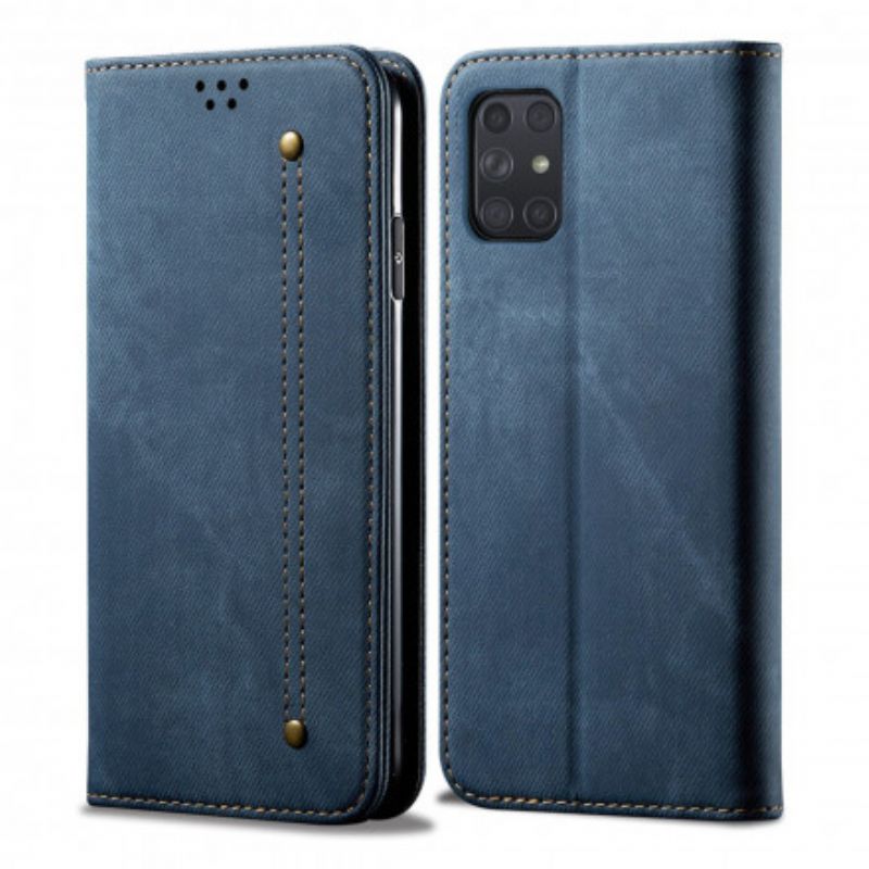 Cover Samsung Galaxy A72 4G / 5G Flip Cover Denimstof