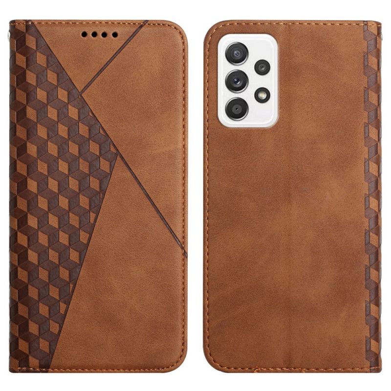 Cover Samsung Galaxy A72 4G / 5G Flip Cover Geo Lædereffekt