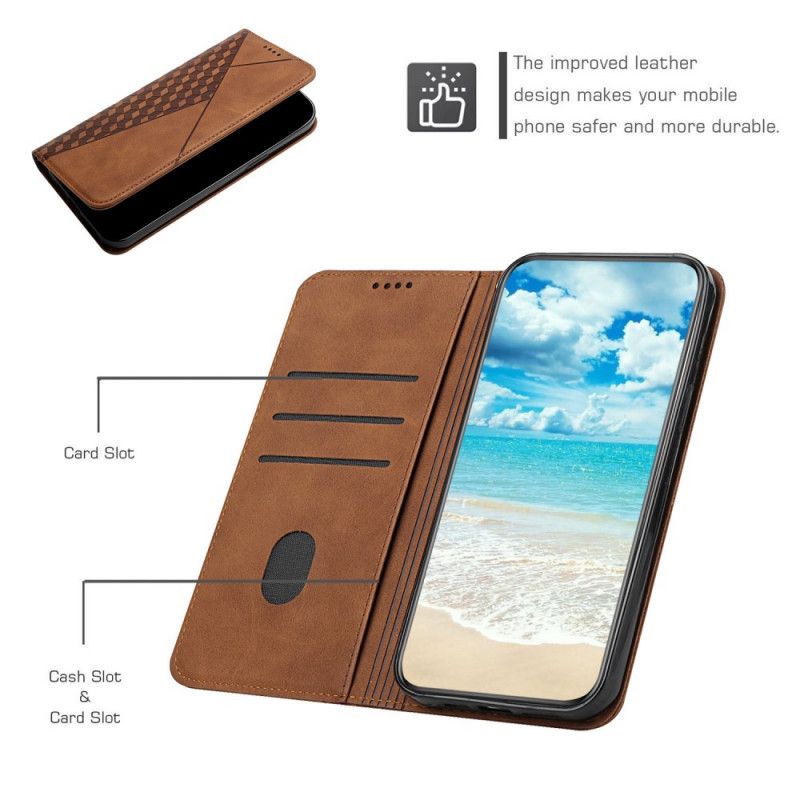 Cover Samsung Galaxy A72 4G / 5G Flip Cover Geo Lædereffekt