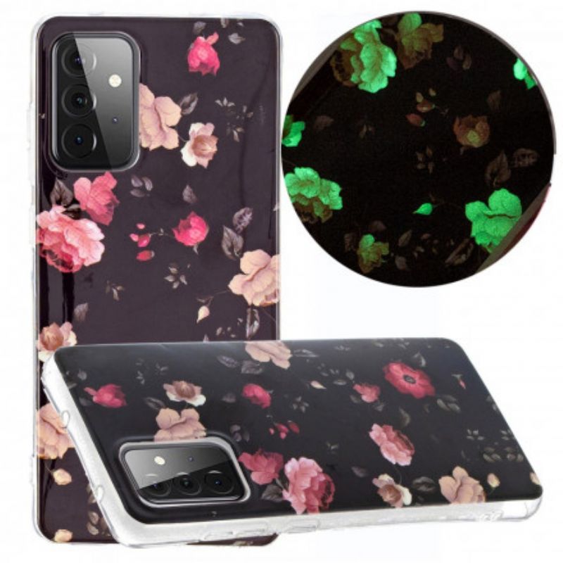 Cover Samsung Galaxy A72 4G / 5G Fluorescerende Blomsterserie