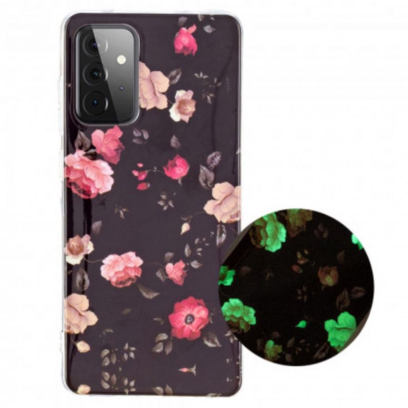 Cover Samsung Galaxy A72 4G / 5G Fluorescerende Blomsterserie