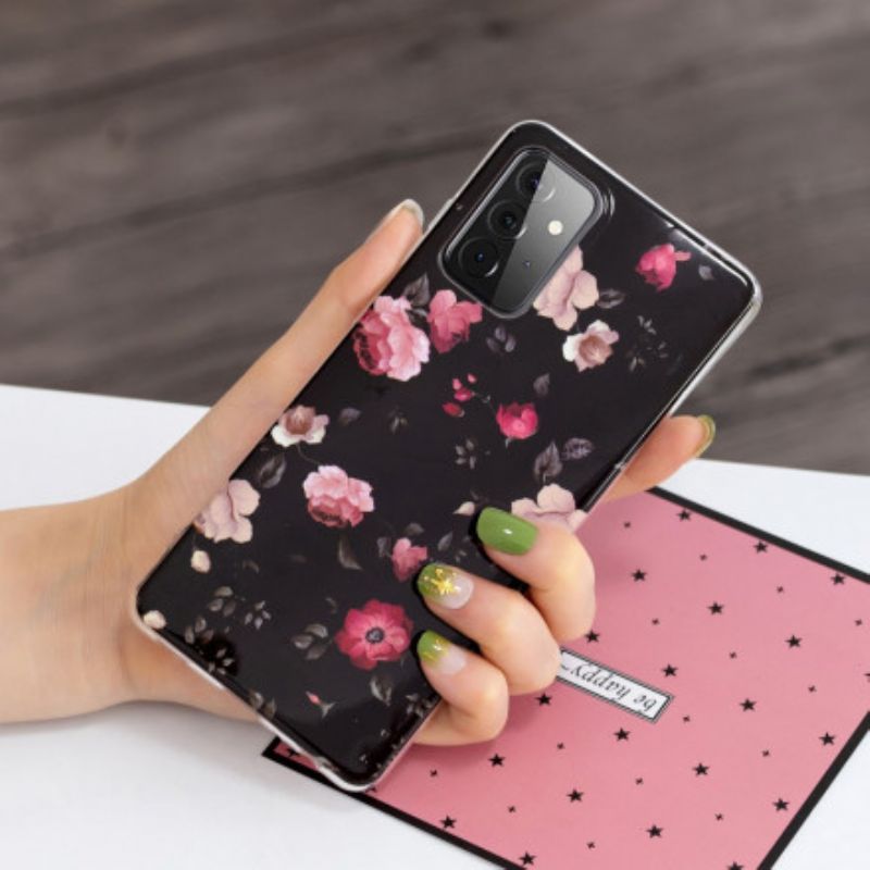 Cover Samsung Galaxy A72 4G / 5G Fluorescerende Blomsterserie