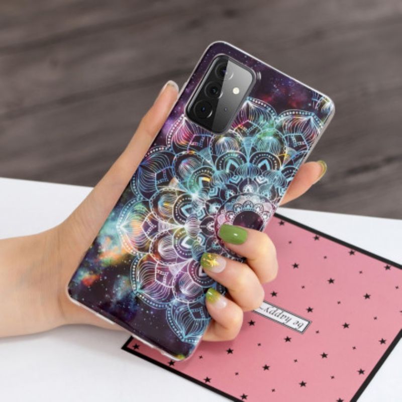 Cover Samsung Galaxy A72 4G / 5G Fluorescerende Farverig Mandala