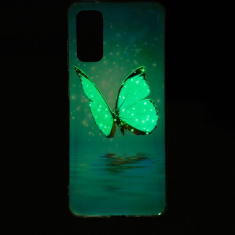 Cover Samsung Galaxy A72 4G / 5G Fluorescerende Sommerfugleserie