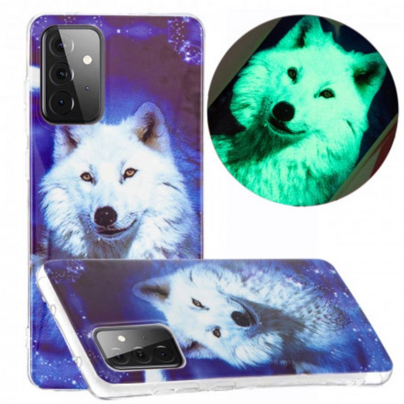 Cover Samsung Galaxy A72 4G / 5G Fluorescerende Wolf Series