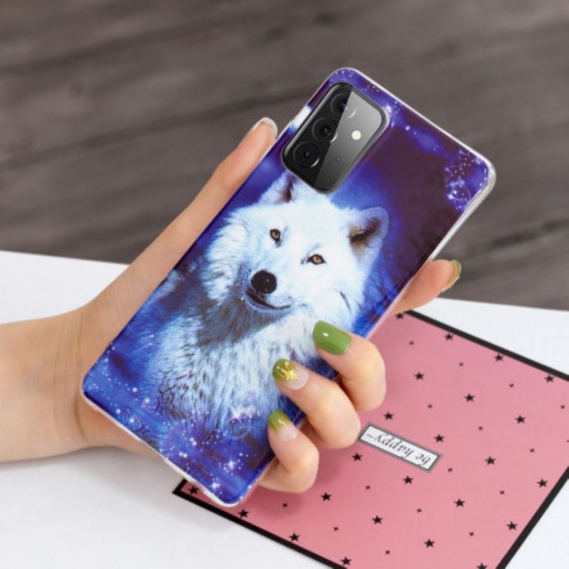 Cover Samsung Galaxy A72 4G / 5G Fluorescerende Wolf Series