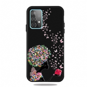 Cover Samsung Galaxy A72 4G / 5G Kvinde Med Blomsterhoved