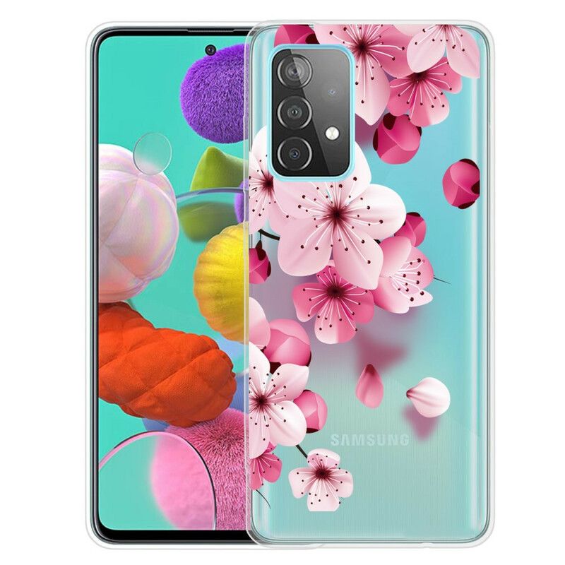 Cover Samsung Galaxy A72 4G / 5G Små Lyserøde Blomster