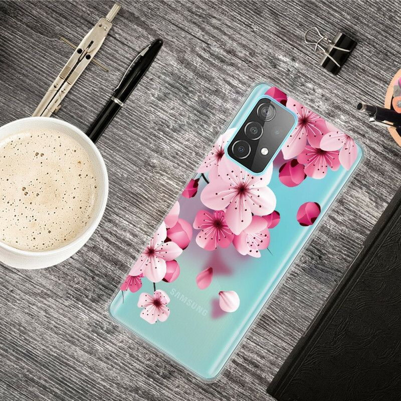 Cover Samsung Galaxy A72 4G / 5G Små Lyserøde Blomster