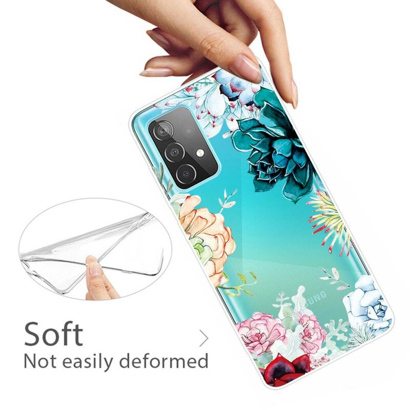 Cover Samsung Galaxy A72 4G / 5G Sømløse Akvarelblomster