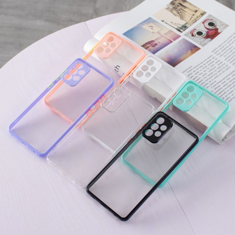 Cover Samsung Galaxy A72 4G / 5G Transparent Farvet Omrids