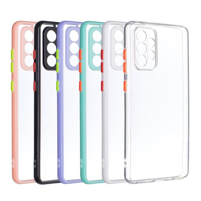 Cover Samsung Galaxy A72 4G / 5G Transparent Farvet Omrids