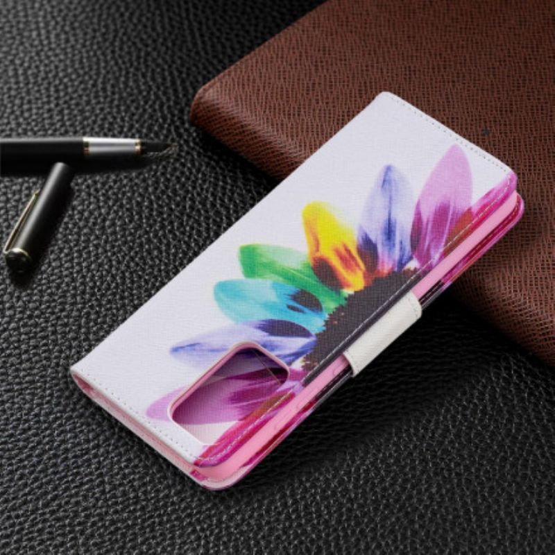 Flip Cover Samsung Galaxy A72 4G / 5G Akvarelblomst