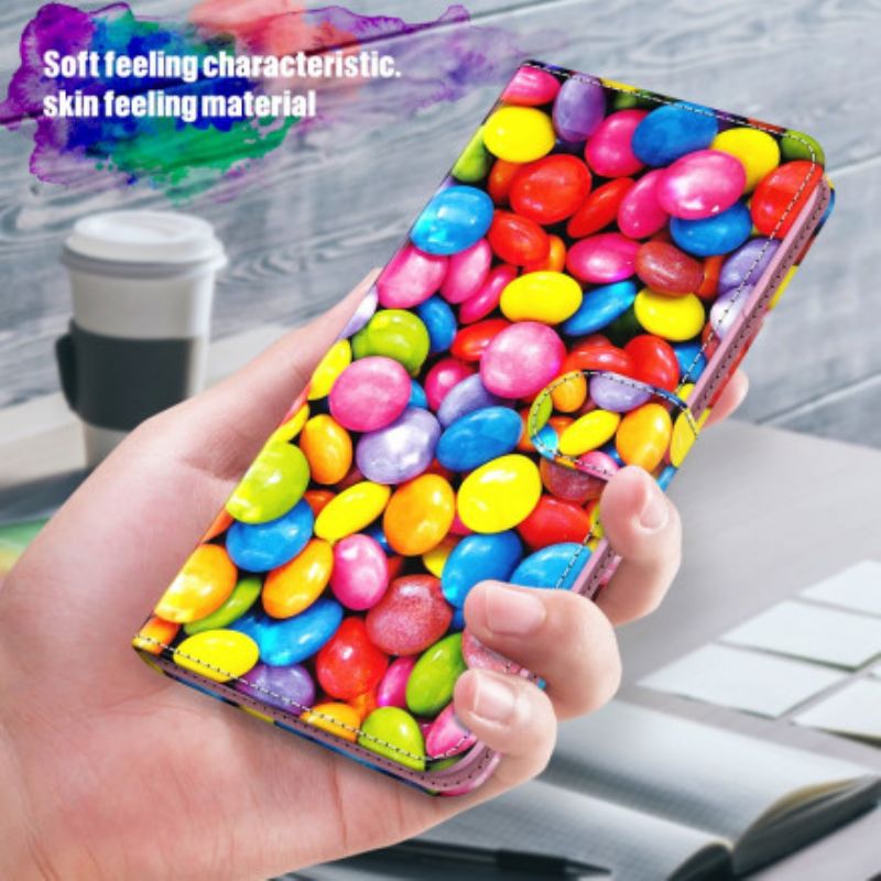 Flip Cover Samsung Galaxy A72 4G / 5G Lysplet Slik Med Snor