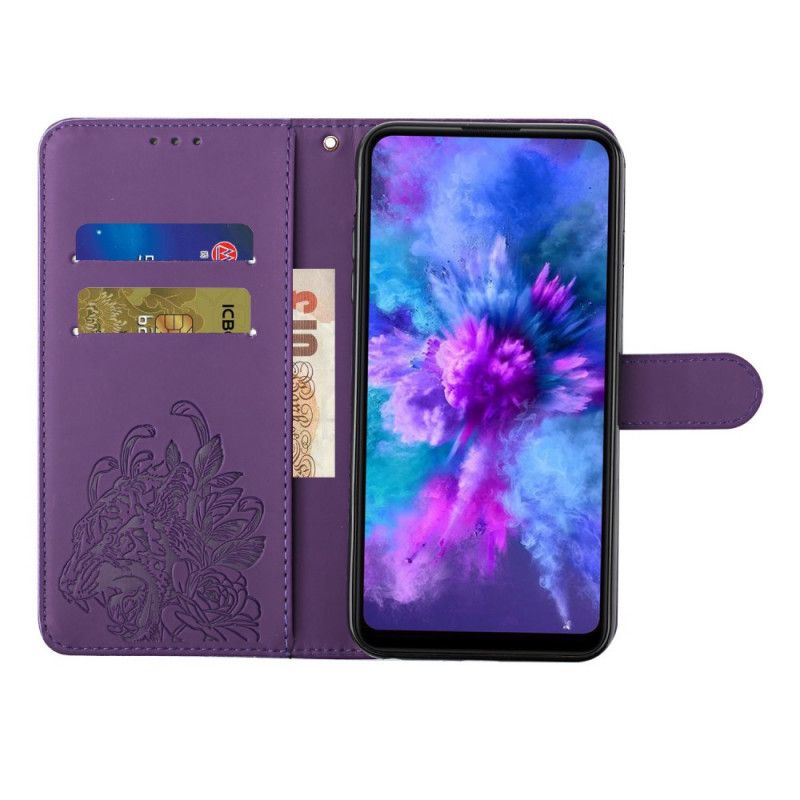 Flip Cover Samsung Galaxy A72 4G / 5G Med Snor Barok Strappy Tiger