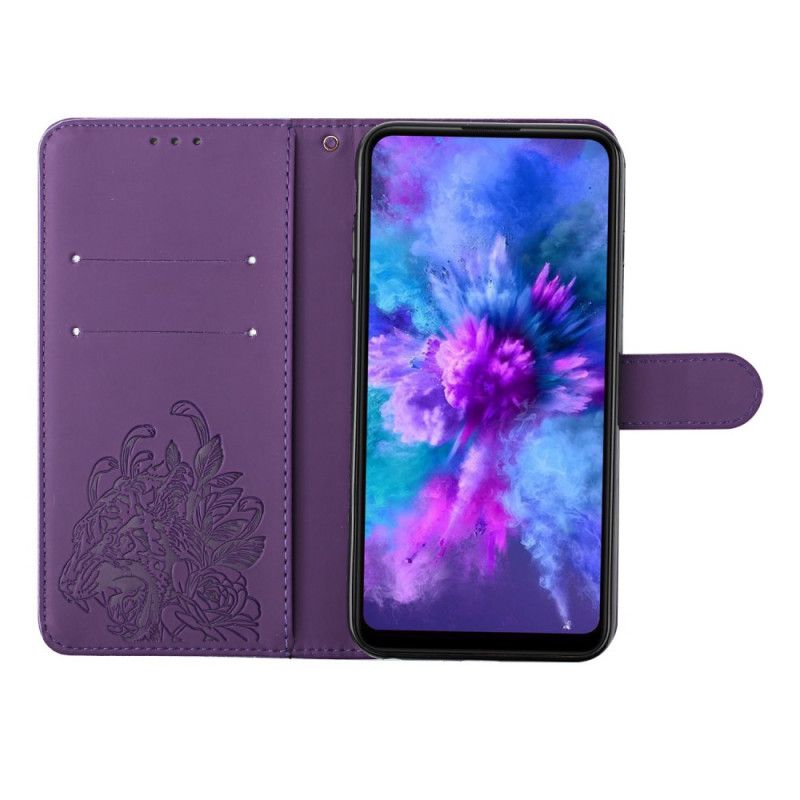 Flip Cover Samsung Galaxy A72 4G / 5G Med Snor Barok Strappy Tiger