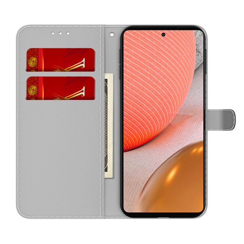 Læder Cover Samsung Galaxy A72 4G / 5G Abstrakt Mønster