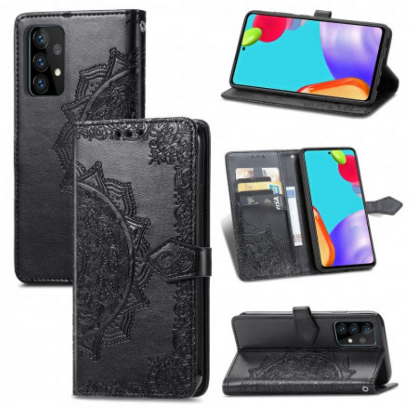 Læder Cover Samsung Galaxy A72 4G / 5G Middelaldermandala