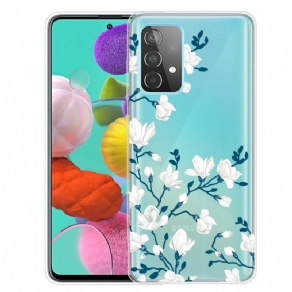 Mobilcover Samsung Galaxy A72 4G / 5G Hvide Blomster