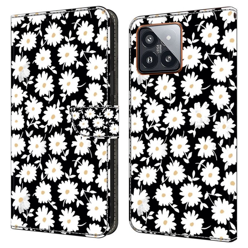 Flip Cover Til Xiaomi 14 Pro Blomster